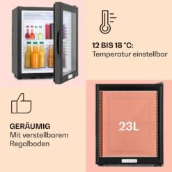MKS-12 Minibar 24 Liter Klasse E Schwarz Glas 0dB -Angebote Küchenmaschinen Store 10005439 de 0004 usp