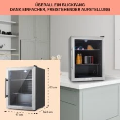 Beersafe XL Kühlschrank 60 Liter 2 Böden Panoramaglastür Edelstahl -Angebote Küchenmaschinen Store 10027672 DE 0006 usp