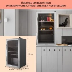 Beersafe XXL Kühlschrank 80 Liter 3 Böden Panoramaglastür Edelstahl -Angebote Küchenmaschinen Store 10027673 DE 0006 usp