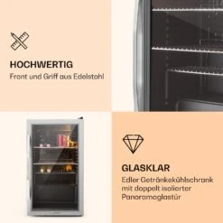 Beersafe XXL Kühlschrank 80 Liter 3 Böden Panoramaglastür Edelstahl -Angebote Küchenmaschinen Store 10027673 de 0002 logo