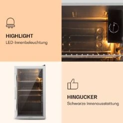 Beersafe XXL Kühlschrank 80 Liter 3 Böden Panoramaglastür Edelstahl -Angebote Küchenmaschinen Store 10027673 de 0003 logo