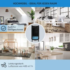 Carribean Blue 3-in-1 Luftkühler Ventilator Luftbefeuchter 402 M3/h | 70 Watt | 4 Liter | 3 Geschwindigkeiten | Oszillation | Mobil -Angebote Küchenmaschinen Store 10028180 de 0005 usp