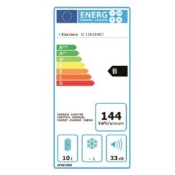 Frosty Mini-Kühlschrank 10 Liter 65W Klasse B Schwarz -Angebote Küchenmaschinen Store 10029407 energy label