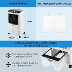MCH-2 V2 3-in-1 Luftkühler 360 M³/h 65 Watt 7 Ltr Fernbedienung Mobil 15 MCH-2 V2 3-in-1 Luftkühler 360 M³/h 65 Watt 7 Ltr Fernbedienung Mobil -Angebote Küchenmaschinen Store 10029741 de 0006 usp