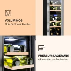 Vinovilla 17 Built-In Duo Weinkühlschrank 2 Zonen 53l 17 Fl. Glastür -Angebote Küchenmaschinen Store 10032030 de 0006 logo