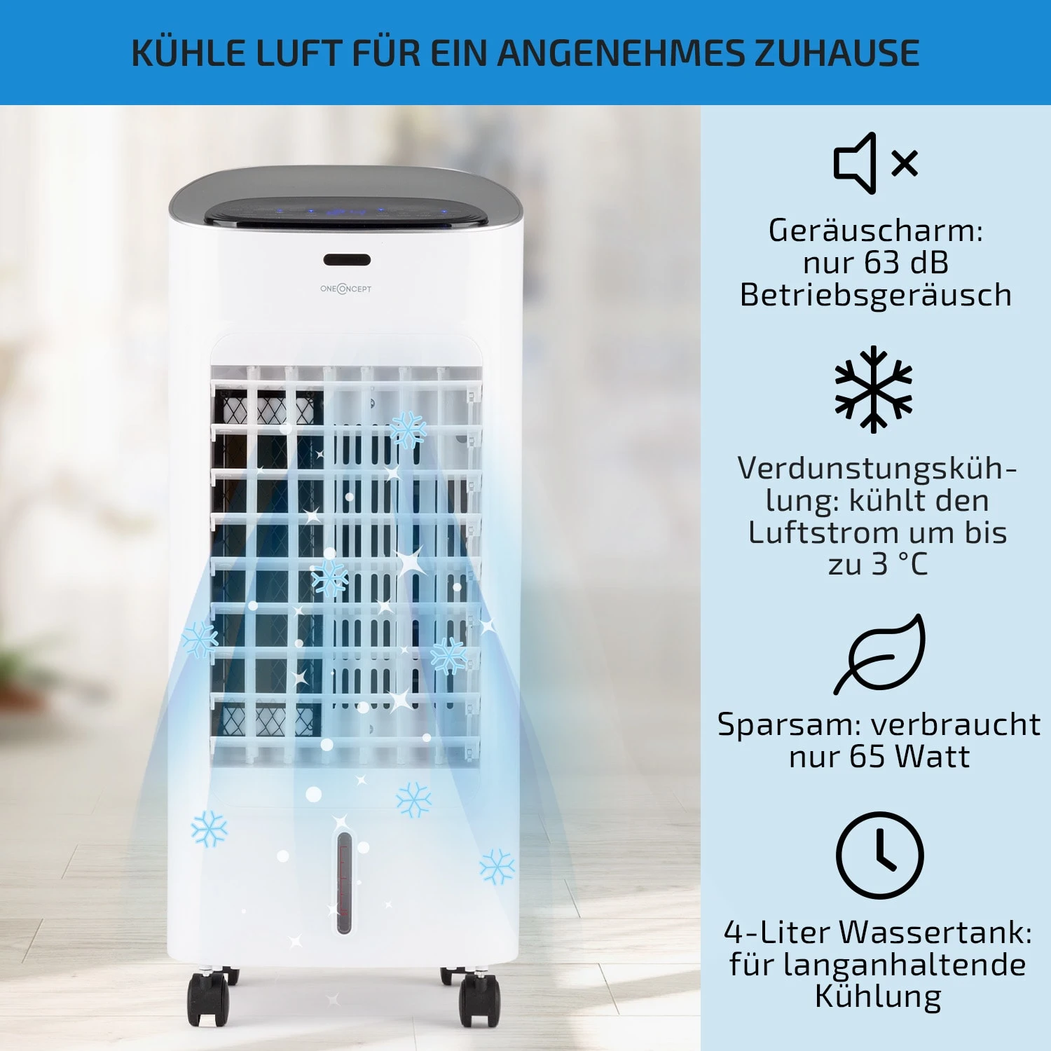 Coolster 4-in-1-Luftkühler 320 M³/h 60 W 4 Ltr Fernbedienung Mobil 4 Coolster 4-in-1-Luftkühler 320 M³/h 60 W 4 Ltr Fernbedienung Mobil – Bild 2
