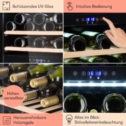 Barossa 40 Duo Weinkühlschrank 2 Zonen 41 Flaschen Glastür Touch LED -Angebote Küchenmaschinen Store 10032924 de 0005 usp