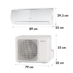 Windwaker Eco Split-Klimaanlage 9.000 BTU/2,7 KW Luftdurchsatz 610 M³/h Max. A++ -Angebote Küchenmaschinen Store 10033600 yy 0007 dimensions