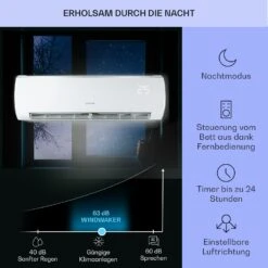 Windwaker Eco Split-Klimaanlage 24000 BTU/7 KW Luftdurchsatz 1250 M³/h -Angebote Küchenmaschinen Store 10033603 de 0004 usp