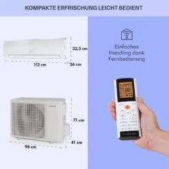 Windwaker Eco Split-Klimaanlage 24000 BTU/7 KW Luftdurchsatz 1250 M³/h -Angebote Küchenmaschinen Store 10033603 de 0006 usp