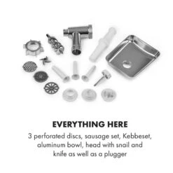 Kraftprotz Elektrischer Fleischwolf 700 W Kupfermotor Edelstahl -Angebote Küchenmaschinen Store 10034215 yy 0006 logo Klarstein Kraftprotz elektrischer Fleischwolf weiss