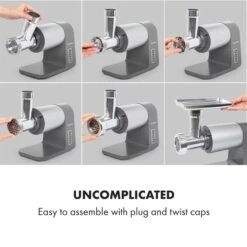 Mett Max Elektrischer Fleischwolf 600W Kupfermotor Aluminium -Angebote Küchenmaschinen Store 10034244 yy 0003 logo Klarstein Mett Max elektrischer Fleischwolf grau