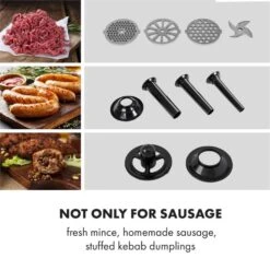 Mett Max Elektrischer Fleischwolf 600W Kupfermotor Aluminium -Angebote Küchenmaschinen Store 10034244 yy 0004 logo Klarstein Mett Max elektrischer Fleischwolf grau