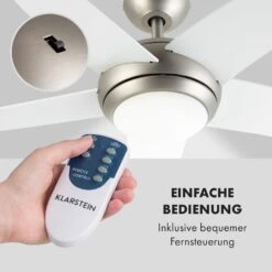 Bolero 2-in-1-Deckenventilator 134cm Leuchte 55W Fernbedienung Weiß -Angebote Küchenmaschinen Store 10034683 de 0003 logo