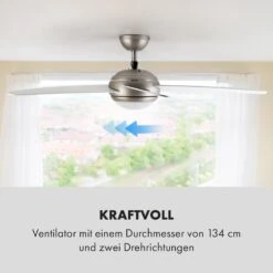 Bolero 2-in-1-Deckenventilator 134cm Leuchte 55W Fernbedienung Weiß -Angebote Küchenmaschinen Store 10034683 de 0005 logo