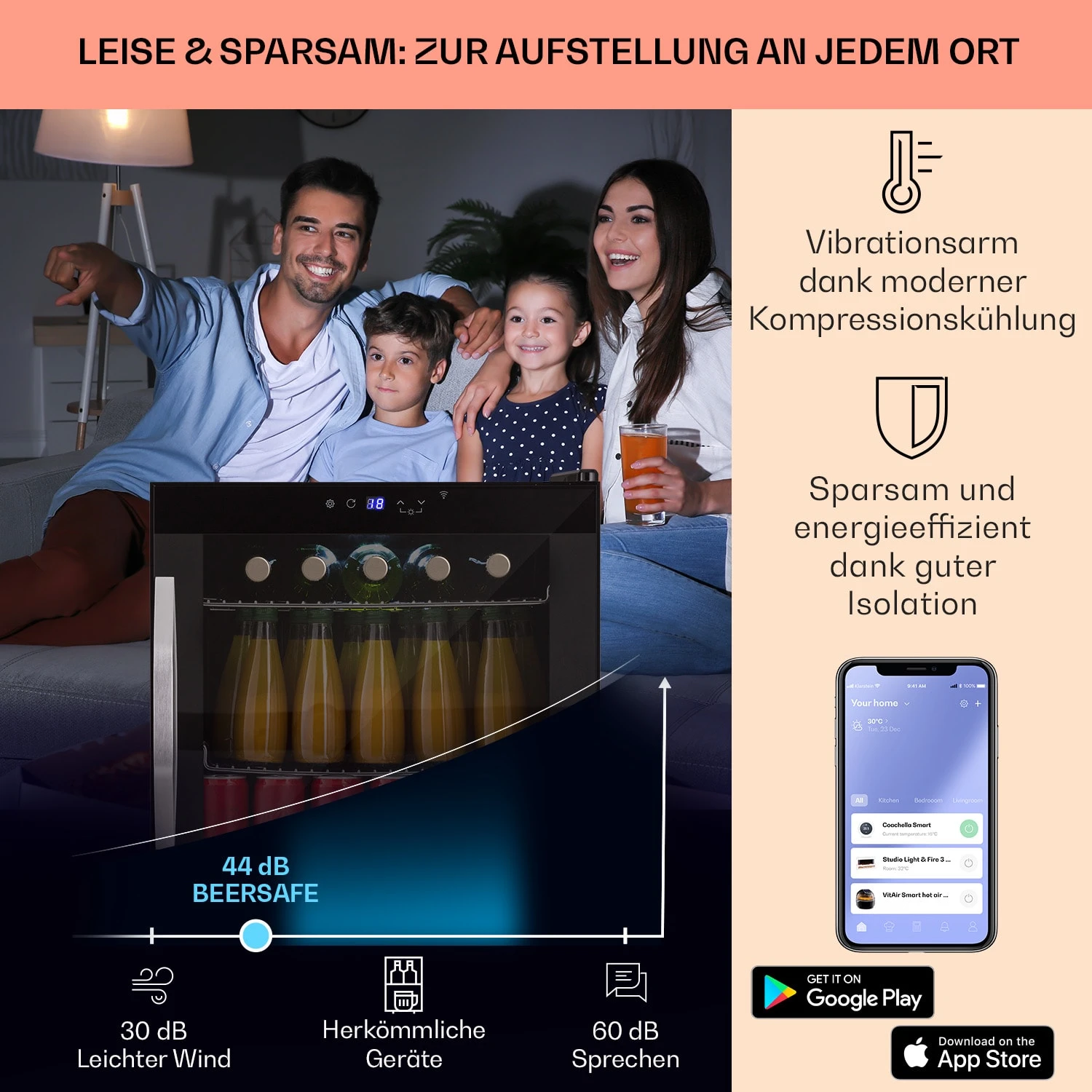 Coachella 50 Weinkühlschrank 47 Liter WiFi-Funktion Hintergrundbeleuchtung Edelstahl 5 Coachella 50 Weinkühlschrank 47 Liter WiFi-Funktion Hintergrundbeleuchtung Edelstahl – Bild 3