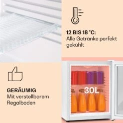 Brooklyn 32 Mini-Kühlschrank Glastür LED Ablage -Angebote Küchenmaschinen Store 10035225 de 0004 usp