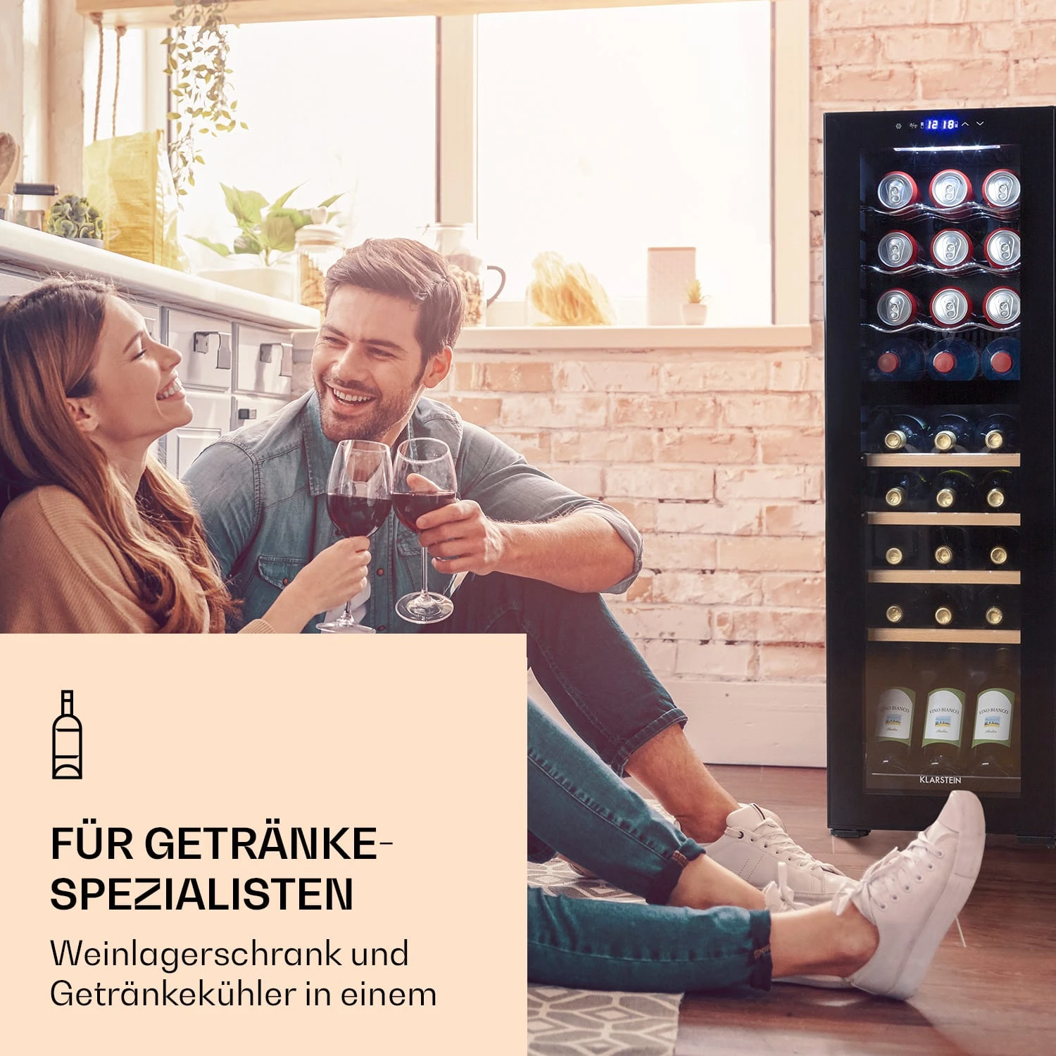 Bovella 27 Duo+ Zweizonen-Weinkühlschrank 74l 27 Fl. Glastür 4 Bovella 27 Duo+ Zweizonen-Weinkühlschrank 74l 27 Fl. Glastür – Bild 2
