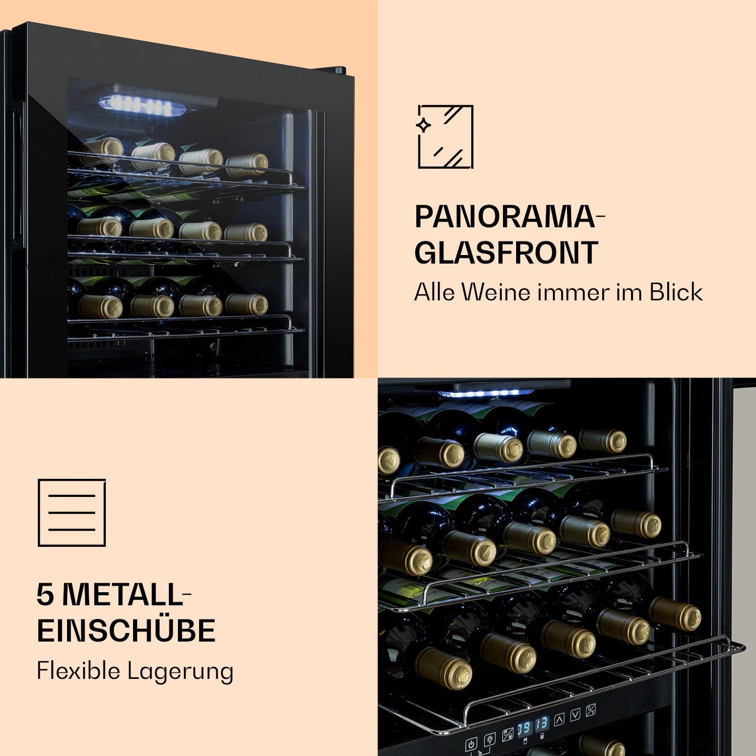 Shiraz 29 Duo Weinkühlschrank 2 Zonen 80L/29 Flaschen 5-22°C Touch 6 Shiraz 29 Duo Weinkühlschrank 2 Zonen 80L/29 Flaschen 5-22°C Touch – Bild 4