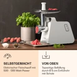 Mighty Mince Elektrischer Fleischwolf 500 - 1361 Watt 3 Lochscheiben -Angebote Küchenmaschinen Store 10036478 de 0002 logo