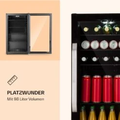 Beersafe 3XL Onyx Kühlschrank 98 Liter 4 Böden Panoramaglastür -Angebote Küchenmaschinen Store 10039655 de 0002 logo