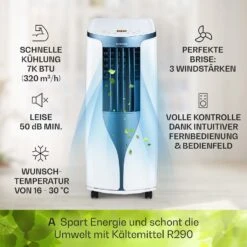 New Breeze 7 Mobile Klimaanlage 7000BTU 2,1kW Bis 34m² EEC A Mobil Fernbedienung -Angebote Küchenmaschinen Store 10040153 de 0003 usp