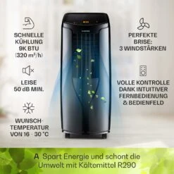 New Breeze 9 Mobile Klimaanlage 4-in-1 9.000 BTU / 2,6 KW EEK A Bodenrollen Timer -Angebote Küchenmaschinen Store 10040154 de 0003 usp