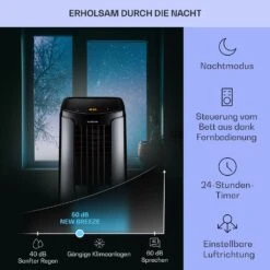 New Breeze 9 Mobile Klimaanlage 4-in-1 9.000 BTU / 2,6 KW EEK A Bodenrollen Timer -Angebote Küchenmaschinen Store 10040154 de 0004 usp