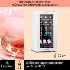 Shiraz 15 Slim Uno Weinkühlschrank 44l Touch-Bedienfeld 5-18°C 12 Shiraz 15 Slim Uno Weinkühlschrank 44l Touch-Bedienfeld 5-18°C -Angebote Küchenmaschinen Store 10040214 de 0003 usp