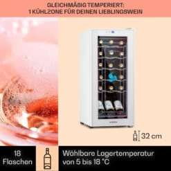 Shiraz 18 Slim Uno Weinkühlschrank 50l 18Fl Touch-Bedienfeld 5-18°C -Angebote Küchenmaschinen Store 10040215 de 0003 usp