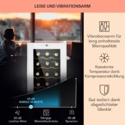 Shiraz 18 Slim Uno Weinkühlschrank 50l 18Fl Touch-Bedienfeld 5-18°C -Angebote Küchenmaschinen Store 10040215 de 0004 usp