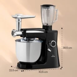 Renata Rossa Küchenmaschine 3-in-1 2000W 2,7PS 5Ltr Edelstahl BPA-frei -Angebote Küchenmaschinen Store 10040500 yy 0008 dimensions