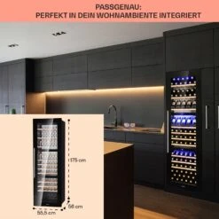 Vinsider 89 Built-In Trio Built-In Weinkühlschrank 5 – 18 °C Touch-Bedienfeld Holzregale -Angebote Küchenmaschinen Store 10040720 de 0006 usp