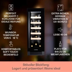 Vinovilla 20 Built-In Weinkühlschrank 50l / 20 Flaschen Glastür Edelstahl -Angebote Küchenmaschinen Store 10040729 de 0002 logo