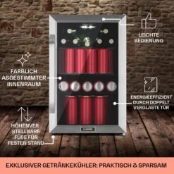 Beersafe 70 Bierzeit Edition Kühlschrank 70 Liter 3 Böden Panoramaglastür Edelstahl -Angebote Küchenmaschinen Store 10041175 de 0006 usp