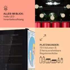 Beersafe 70 Bierzeit Edition Kühlschrank 70 Ltr 3 Böden Glas Edelstahl -Angebote Küchenmaschinen Store 10041176 de 0005 usp