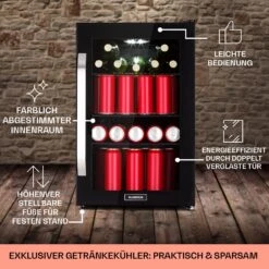 Beersafe 70 Bierzeit Edition Kühlschrank 70 Ltr 3 Böden Glas Edelstahl -Angebote Küchenmaschinen Store 10041176 de 0006 usp