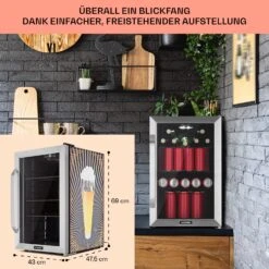 Beersafe 70 Birra Edition Kühlschrank 70 Ltr 3 Böden Glastür Edelstahl -Angebote Küchenmaschinen Store 10041177 de 0007 usp