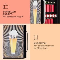 Beersafe 70 Birra Edition Kühlschrank 70 Liter 3 Böden Glas Edelstahl -Angebote Küchenmaschinen Store 10041178 de 0004 usp