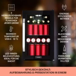 Beersafe 70 Birra Milano Edition Kühlschrank 70 Liter 3 Böden Panoramaglastür Edelstahl -Angebote Küchenmaschinen Store 10041180 de 0002 usp