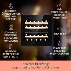 Rhône 25 Duo Weinkühlschrank Kompression 2 Zonen 75 Ltr / 25 Flaschen -Angebote Küchenmaschinen Store 10041239 de 0002 usp