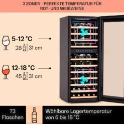 Barossa 73 Duo Weinkühlschrank 2 Zonen 192 Ltr 73 Fl Touch-Display -Angebote Küchenmaschinen Store 10041308 de 0003 logo