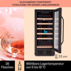 Vinovilla 29 Built-In Weinkühlschrank 81 L / 29 Fl. 1 Zone Glastür Edelstahl -Angebote Küchenmaschinen Store 10041309 de 0003 logo