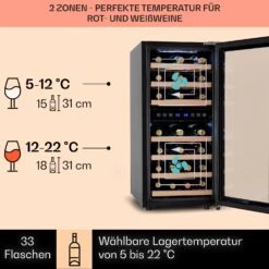 Vinamour 33 Duo Weinkühlschrank 2 Zonen 89 L / 33 Flaschen 5-18°C Touch 12 Vinamour 33 Duo Weinkühlschrank 2 Zonen 89 L / 33 Flaschen 5-18°C Touch -Angebote Küchenmaschinen Store 10041311 de 0003 logo