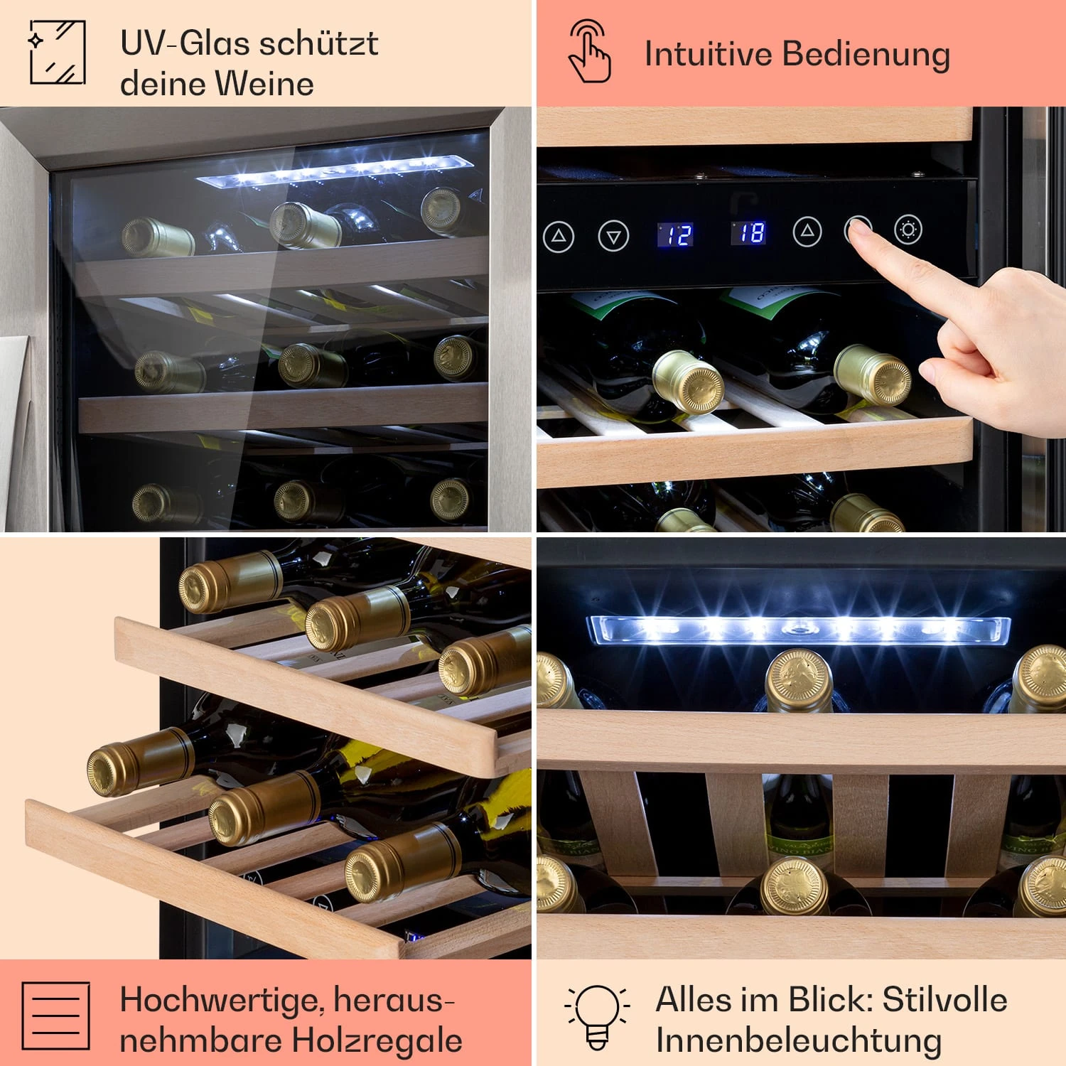 Vinamour 33 Duo Weinkühlschrank 2 Zonen 89 L / 33 Flaschen 5-18°C Touch 7 Vinamour 33 Duo Weinkühlschrank 2 Zonen 89 L / 33 Flaschen 5-18°C Touch – Bild 5