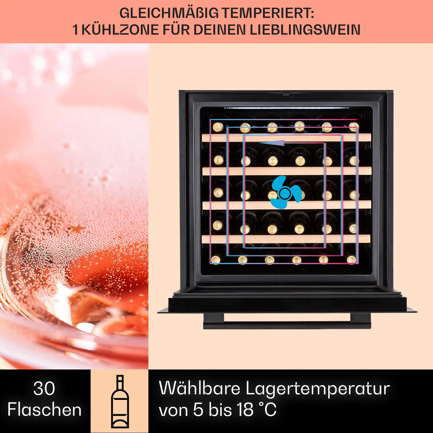 Vinsider 30 Built-In Uno Einbau-Weinkühlschrank 30 Flaschen 77 Ltr Edelstahl 5 Vinsider 30 Built-In Uno Einbau-Weinkühlschrank 30 Flaschen 77 Ltr Edelstahl – Bild 3