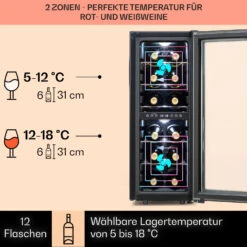 Shiraz 12 Duo Weinkühlschrank 2 Zonen 42L/12 Flaschen 5-12 / 12-18 °C Touch 12 Shiraz 12 Duo Weinkühlschrank 2 Zonen 42L/12 Flaschen 5-12 / 12-18 °C Touch -Angebote Küchenmaschinen Store 10041361 de 0003 usp
