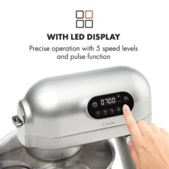 Curve Plus Küchenmaschinen-Set | 5l | 4-in-1 Fleischwolf | Silber -Angebote Küchenmaschinen Store 60002330 yy 0005 logo Klarstein Curve Plus Kuechenmaschinen Set silber