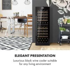 Barossa 77 Duo Weinkühlschrank-Set 2 Zonen 191L/77Fl. Weinglasregal -Angebote Küchenmaschinen Store 60002418 yy 0003 logo Klarstein Barossa 77 Duo Weinkuehlschrank schwarz
