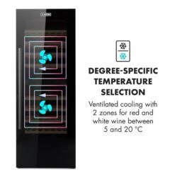 Barossa 77 Duo Weinkühlschrank-Set 2 Zonen 191L/77Fl. Weinglasregal -Angebote Küchenmaschinen Store 60002418 yy 0006 logo Klarstein Barossa 77 Duo Weinkuehlschrank schwarz